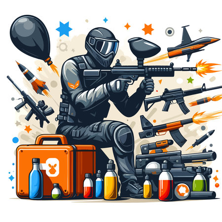Paintball club emblem community illustrationのイラスト素材