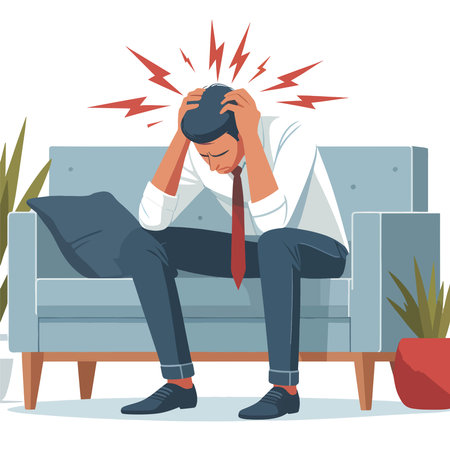 Male Character Suffering of with Headache illustrationのイラスト素材