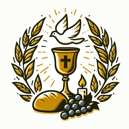 Religion christianity Bible holy week eucharist corpusのイラスト素材