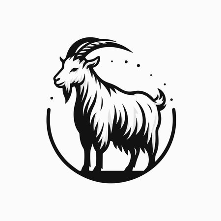 cartoon goat illustration animal template elementのイラスト素材