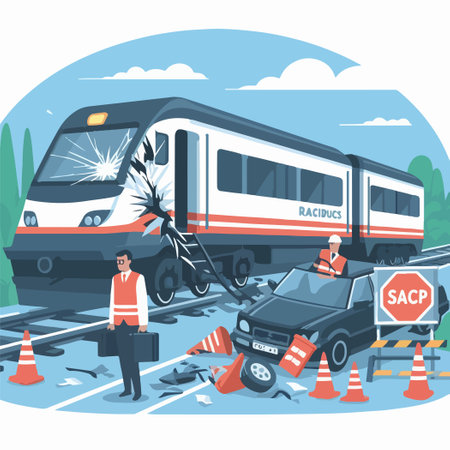 train crash with car accident with portal headline newsのイラスト素材