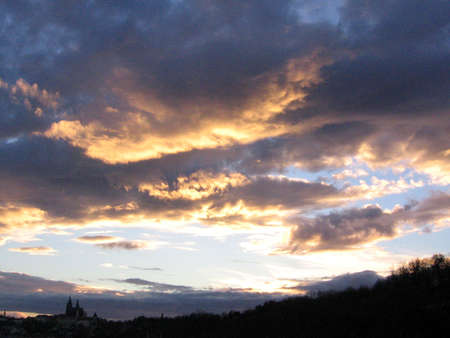 sunset over Pragueの写真素材