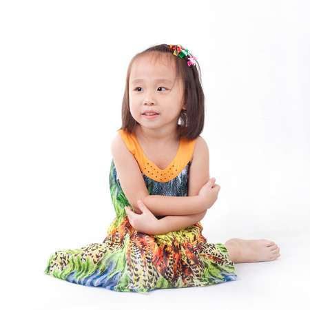 asian girl on white backgroundの写真素材