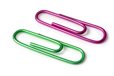 Colored paper clipsの写真素材