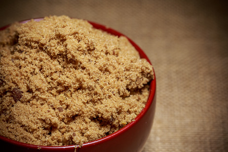 Bowl of brown sugarの写真素材