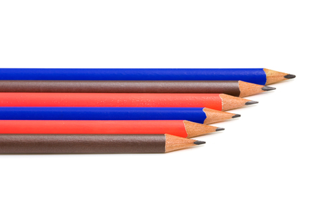 line of colored pencilsの写真素材