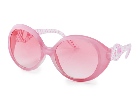 pink sun glasses isolated over the white backgroundの写真素材