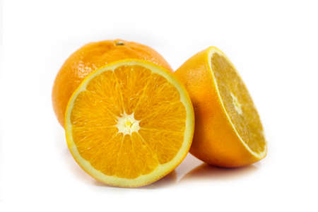 Orange fruit isolated on white backgroundの写真素材