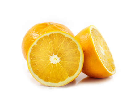 Orange fruit isolated on white backgroundの写真素材