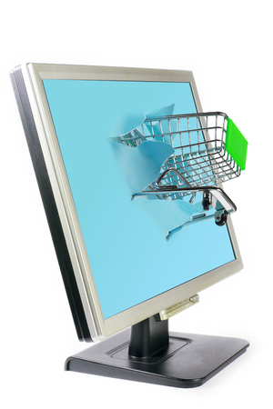 shop car and computerの写真素材