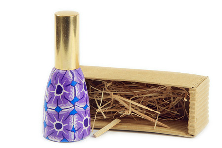 perfume bottles with Blue and white porcelainの写真素材