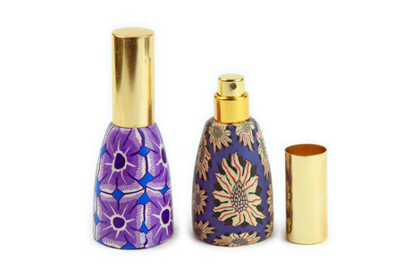 perfume bottles with Blue and white porcelainの写真素材