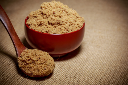 Bowl of brown sugarの写真素材