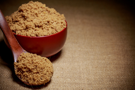 Bowl of brown sugarの写真素材