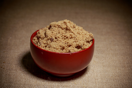 Bowl of brown sugarの写真素材