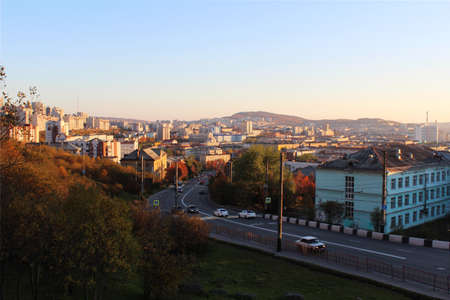 Evening cityの写真素材