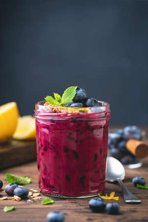 Purple blueberry smoothie