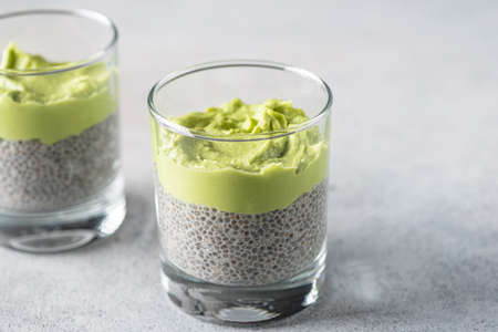 Chia pudding with avocado