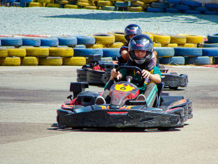 Competetive kart racing  "Enghelab sport complex, Tehran, Iran - July 17, 2013"のeditorial素材