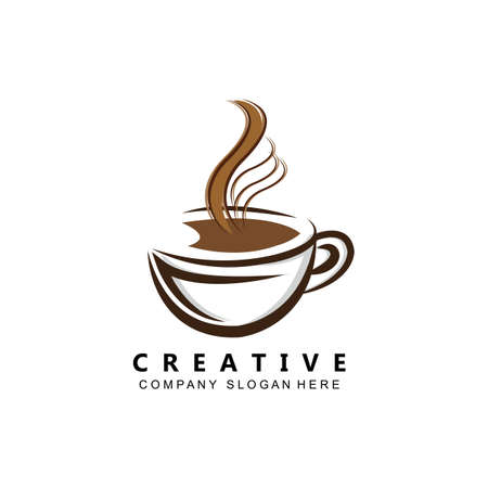 Beans And Coffee Cup Logo Template vector icon designのイラスト素材