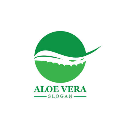 Green plant aloe vera logo vector icon symbol many benefitsのイラスト素材