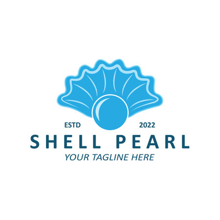 Elegant Luxury Beauty Logo Design Shell Pearl Jewellery, suitable for stickers, banners, posters, companiesのイラスト素材