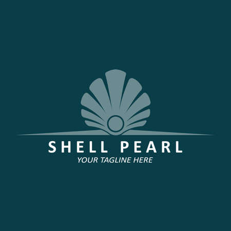 Elegant Luxury Beauty Logo Design Shell Pearl Jewellery, suitable for stickers, banners, posters, companiesのイラスト素材