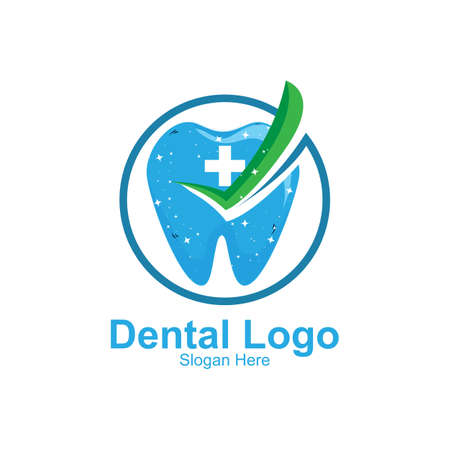 Dental Health Logo Vector, Keeping And Caring For Teeth, Design For Screen Printing, Company,Stickers,Backgroundのイラスト素材