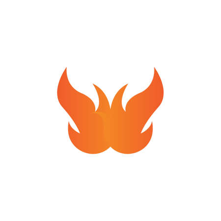 red smoldering fire icon vector logo, classic retro designのイラスト素材