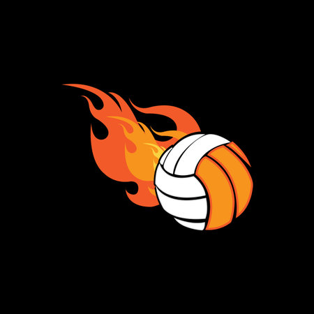 volleyball sports logo icon vector, retro games conceptのイラスト素材