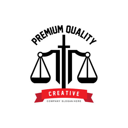 Lawyer or Justice law logo vector design, icon illustrationのイラスト素材