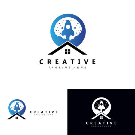 vector icon plane logo, space rocket, premium designのイラスト素材