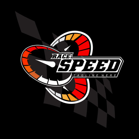 speedometer logo icon vector, vehicle speed design, design illustrationのイラスト素材