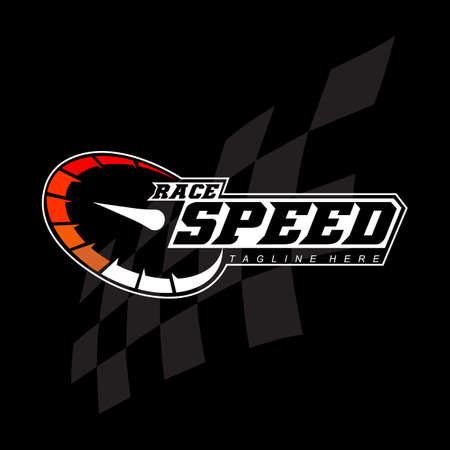 speedometer logo icon vector, vehicle speed design, design illustrationのイラスト素材