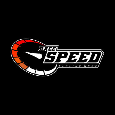 speedometer logo icon vector, vehicle speed design, design illustrationのイラスト素材