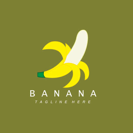 banana fruit logo vector icon, vitamin-rich food, design illustrationのイラスト素材