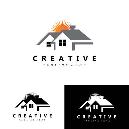 Urban building construction logo icon symbol, house, apartment, city viewのイラスト素材