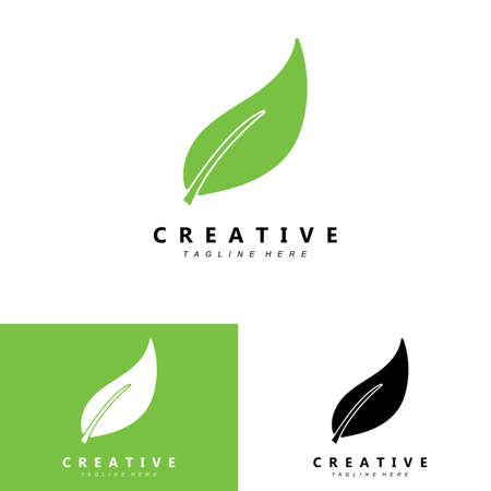 plant and logo design, simple minimalist natural concept, green decorationのイラスト素材