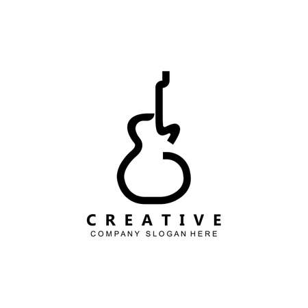 musician musical instrument guitar logo template vector iconのイラスト素材