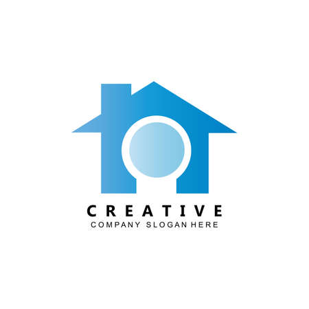 simple home laundry logo icon vectorのイラスト素材