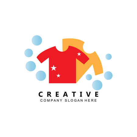 simple home laundry logo icon vectorのイラスト素材