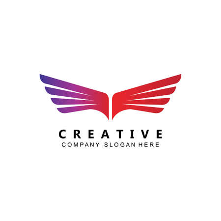 simple eagle wing logo vector symbolのイラスト素材