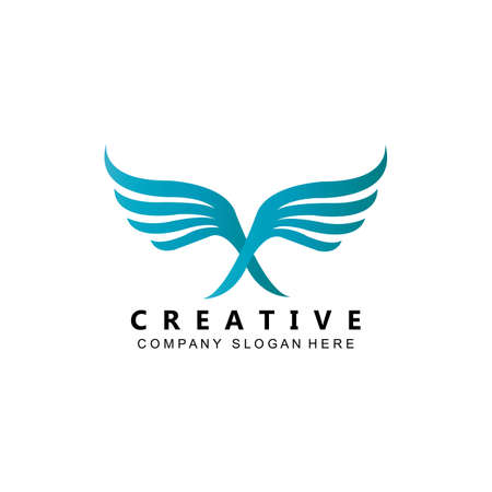 simple eagle wing logo vector symbolのイラスト素材