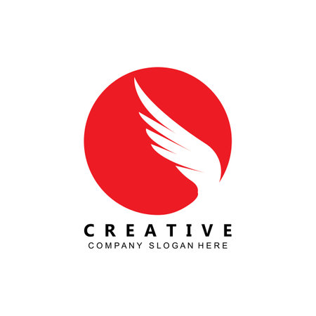 simple eagle wing logo vector symbolのイラスト素材