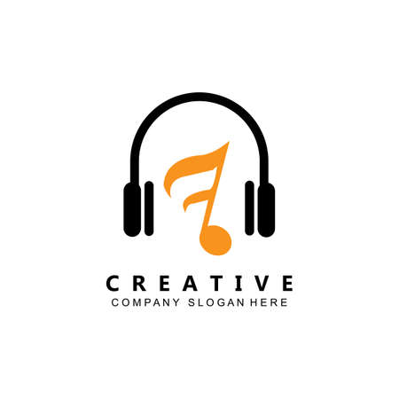 simple music rhythm note logo vector symbolのイラスト素材