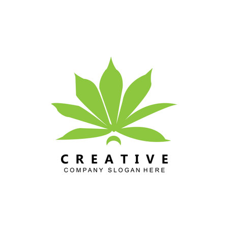 premium quality green leaf plant logo vector symbolのイラスト素材
