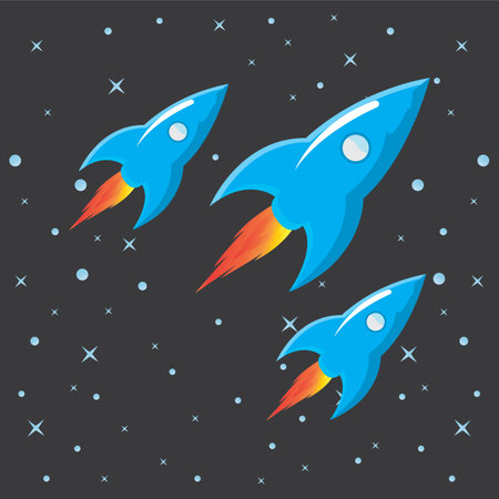 simple space rocket icon vector logo freeのイラスト素材