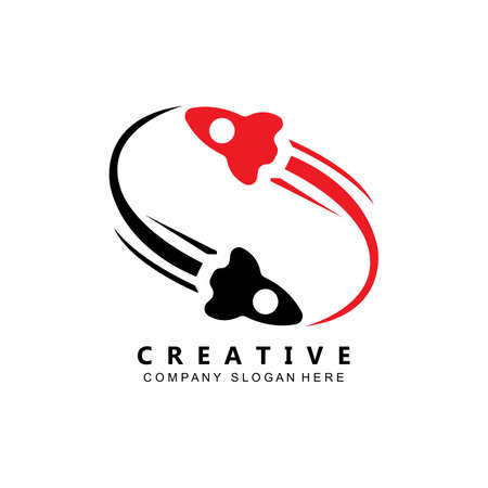 simple space rocket icon vector logo freeのイラスト素材