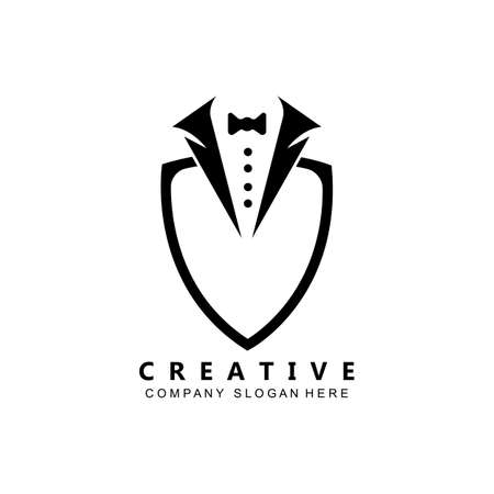 black mafia men tuxedo symbol vector logoのイラスト素材