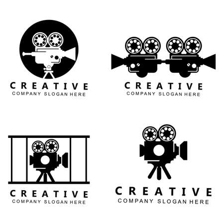 video camera, film player and recorder logo icon symbolのイラスト素材